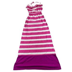 New Aeropostal Maxi Dress Size XS‎ Pink Striped Strapless Beach Boho Summer